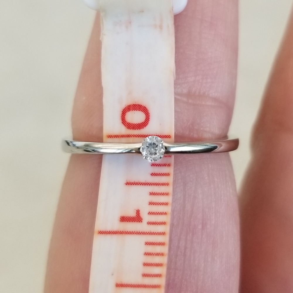 Dainty Sterling Silver Solitaire - Picture 6 of 8